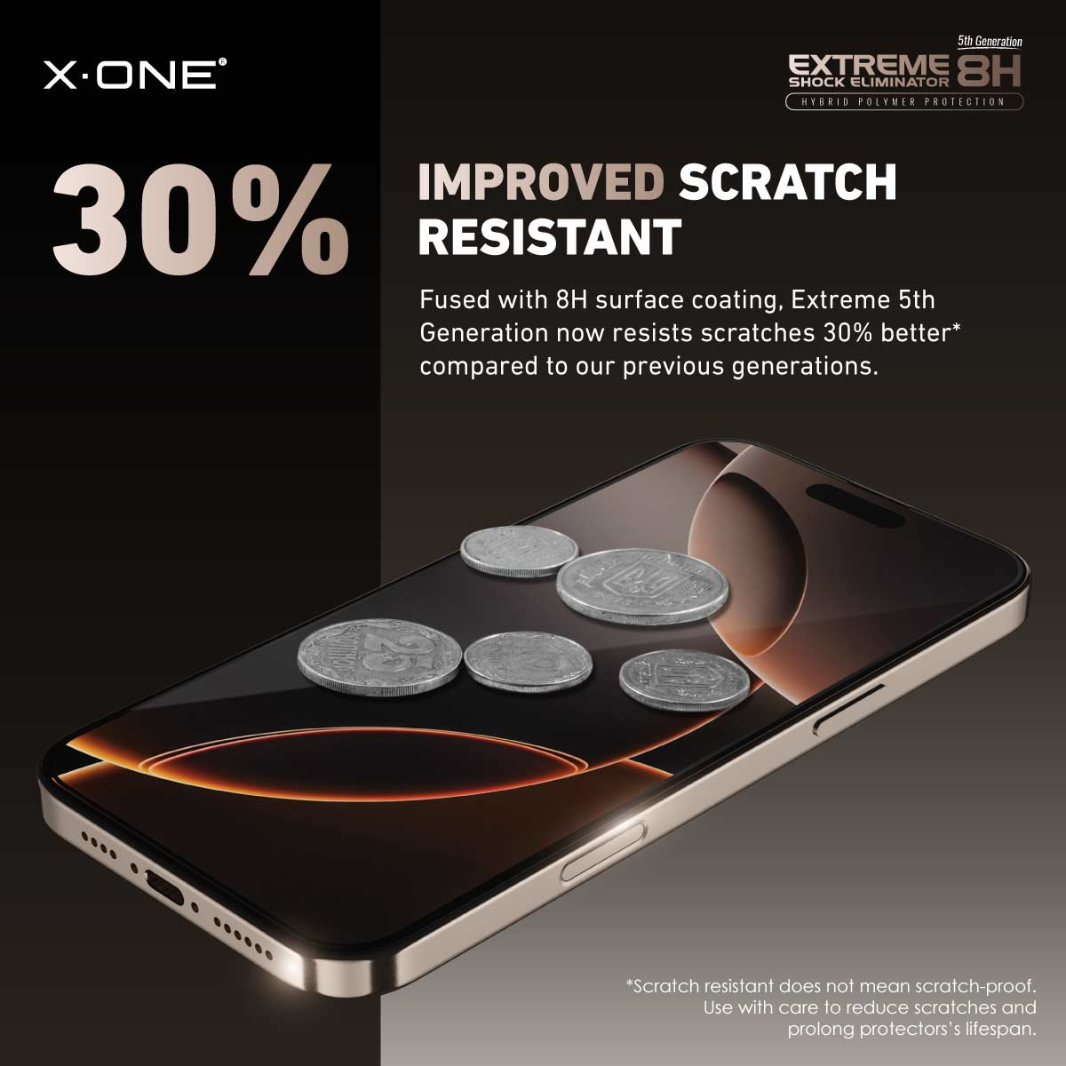 X.One® Hybrid Polymer Impact Screen Protector (ClearHD) with Installer Kit