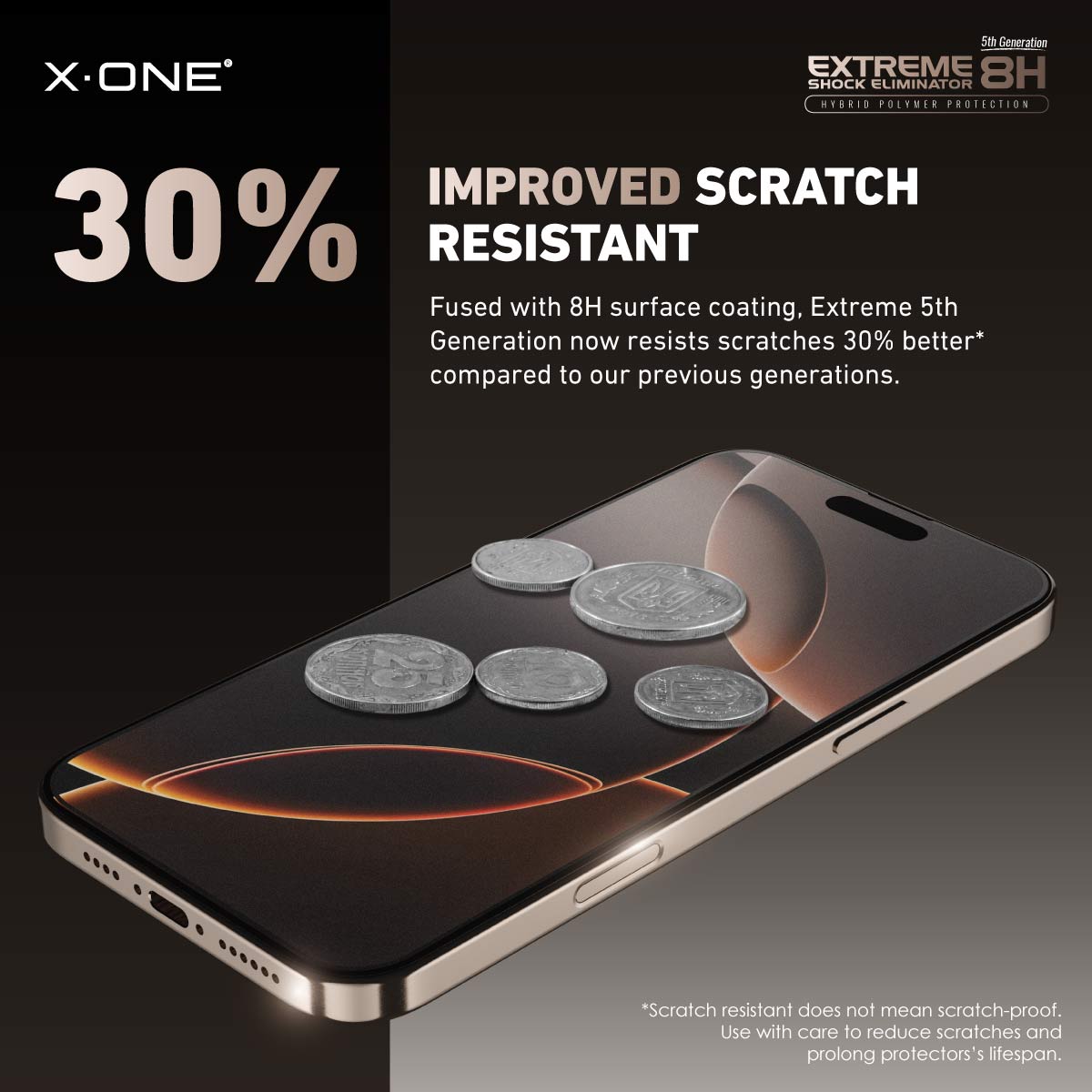 X.One® Hybrid Polymer Impact Screen Protector (Matte Gaming) with Installer Kit