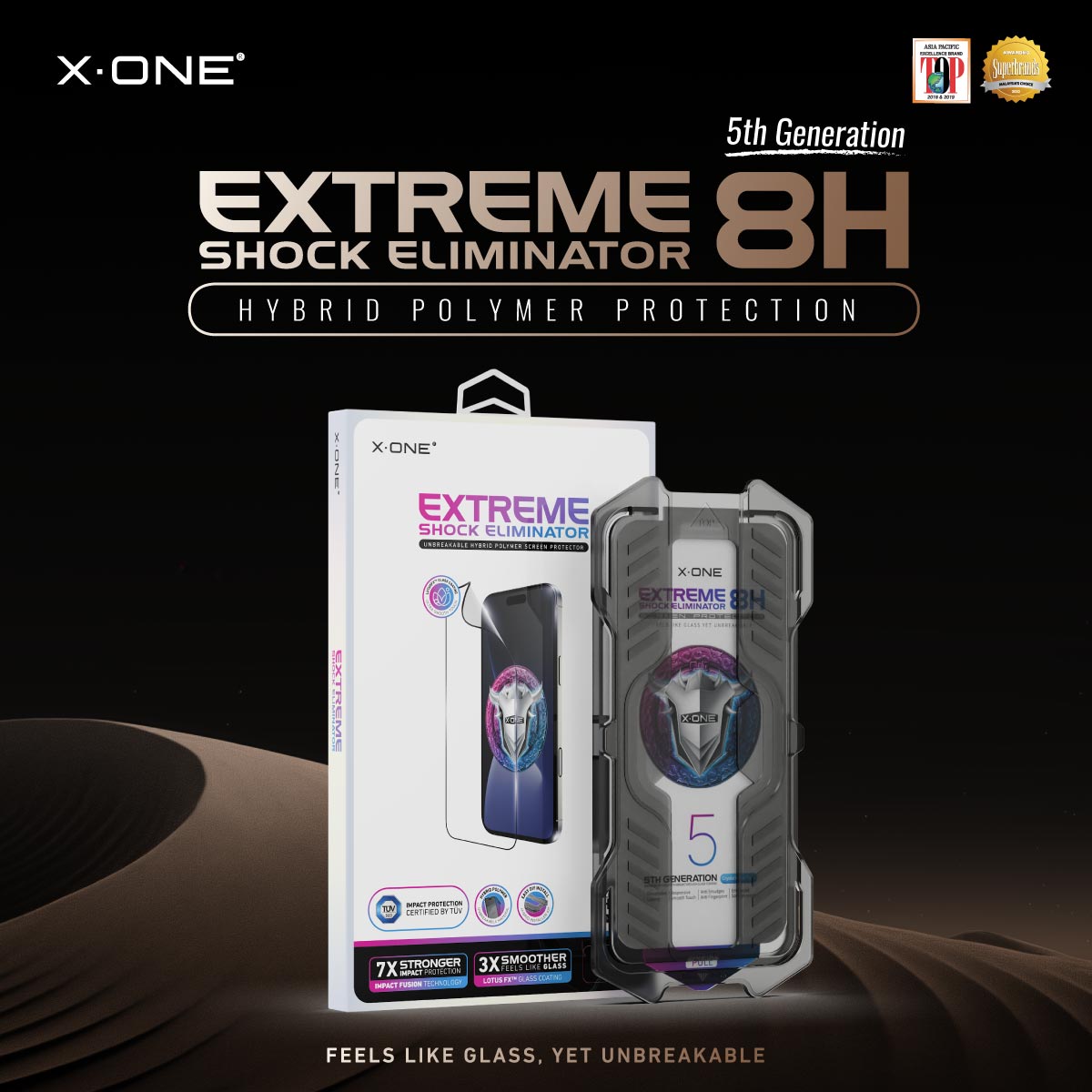 X.One® Hybrid Polymer Impact Screen Protector (ClearHD) with Installer Kit